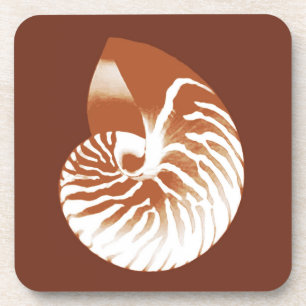Porta-copo Nautilus shell - cacau castanho e branco
