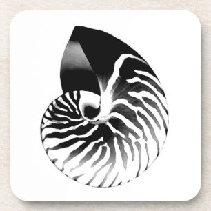 Porta-copo Nautilus shell - preto, cinza e branco