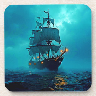 Porta-copo Navio Fantasma na Design do Stormy Seas
