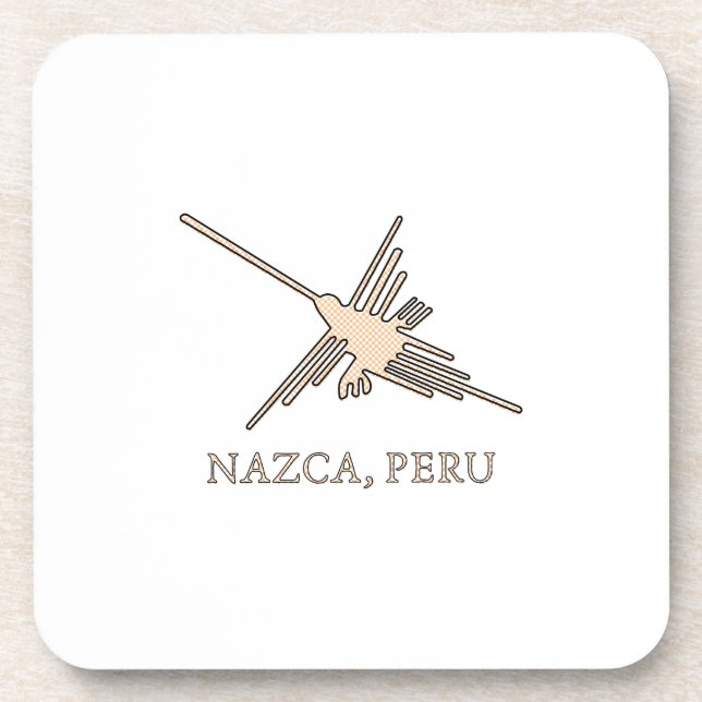 Porta-copo Nazca Hummingbird Geoglyph Newsprint (Frente)
