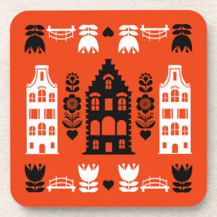 Porta-copo Neerlandês Folk Art Impressão
