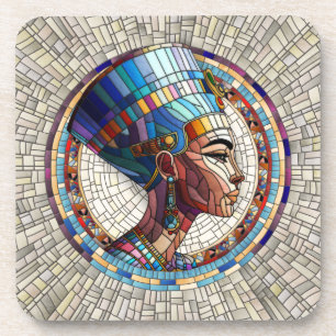 Porta-copo Nefertiti egípcio - Arte mosaica