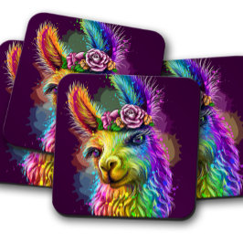 Porta-copo Neon Alpaca Animal | Conjunto de Portas copos Alpa