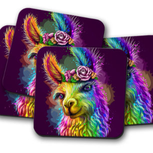 Porta-copo Neon Alpaca Animal Conjunto de Portas copos Alpa
