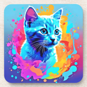Porta-copo Neon Cat no Splatter