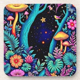 Porta-copo Neon Fantasy Forest Night Design