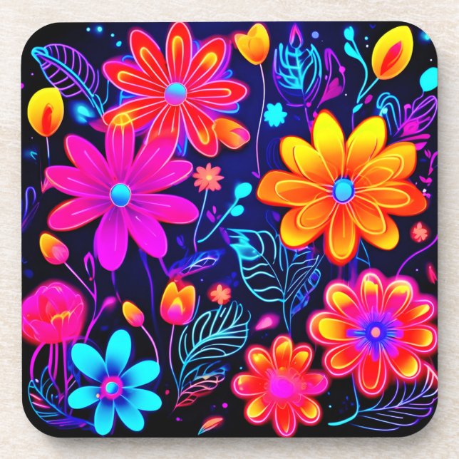 Porta-copo Neon Floral Fantasy (Frente)