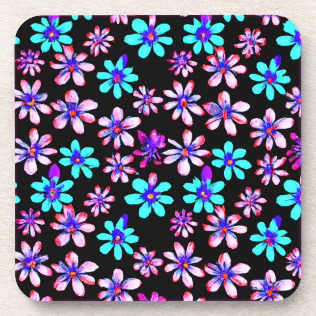 Porta-copo Neon Flowers Padrões. Comprar Agora (Frente)