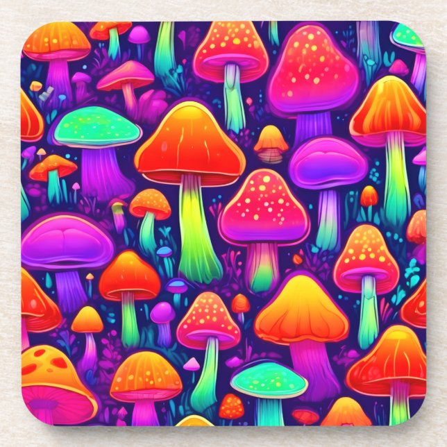 Porta-copo Neon Glow Mushroom Forest (Frente)