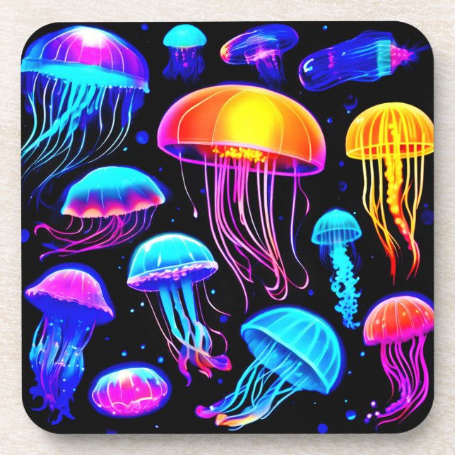 Porta-copo Neon Jellyfish (Frente)