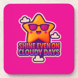 Porta-copo Neon Kawaii Star - "Brilhante mesmo em dias nublad