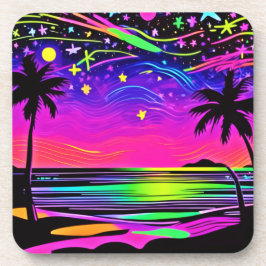Porta-copo Neon Night Beachscape