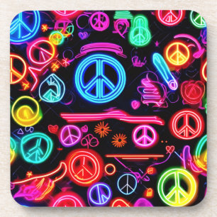 Porta-copo Neon Peace Symbol Padrões