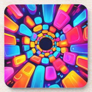 Porta-copo Neon Shapes Abstrato Tunnel Art