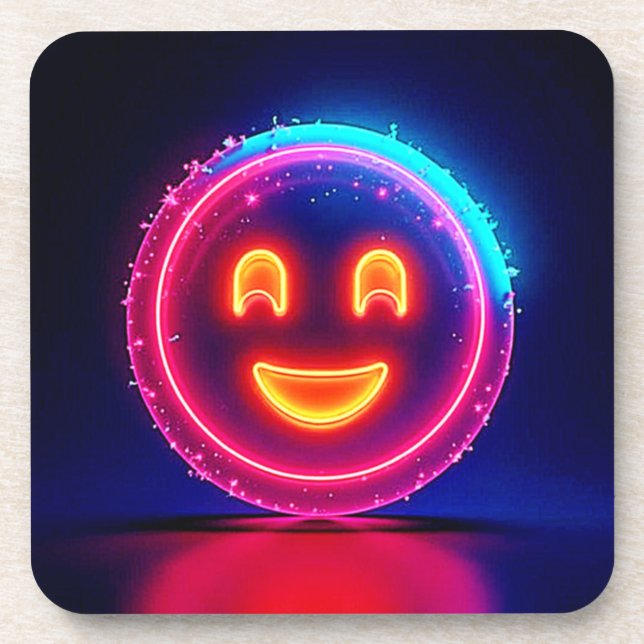 Porta-copo Neon Smile: Bright Happy Glow Design (Frente)