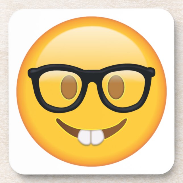 Porta-copo Nerd com Óculos - Emoji (Frente)