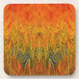 Porta-copo "Neural Firestorm" - Abstrato amarelo laranja