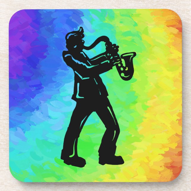Porta-copo New York Boogie Nights Saxofone Rainbow (Frente)