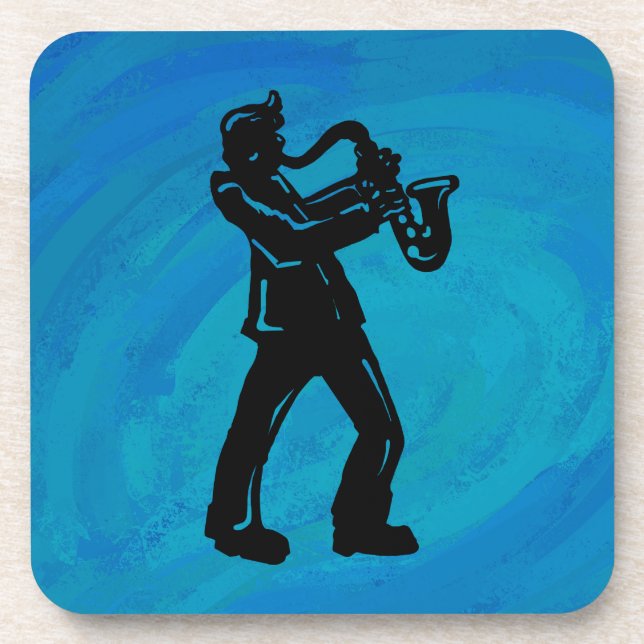 Porta-copo New York Boogie Nights Saxophone Blue (Frente)