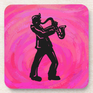 Porta-copo New York Boogie Noites Saxofone Rosa Quente