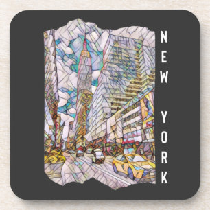 Porta-copo New York City Aesthetic Mosaic Art