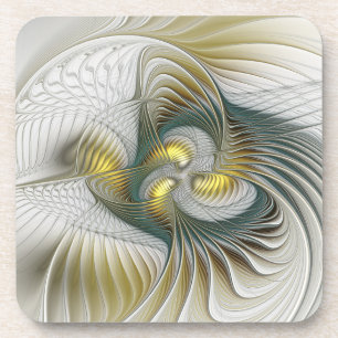 Porta-copo Nobre Ouro Teal Abstrato Fantasy Arte Fractal