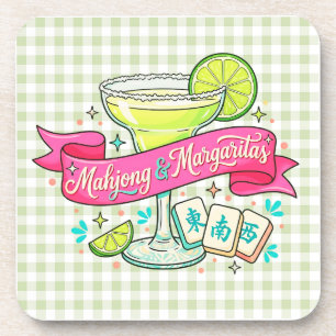 Porta-copo Noite de Jogo de Mahjong e Margaritas Coquetel