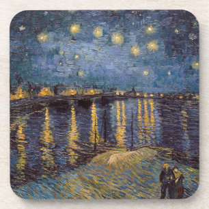 Porta-copo Noite Estrelada sobre o Rio Ródano de Vincent Van 