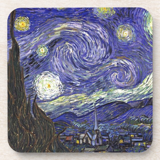 Porta-copo Noite Estrelada, Vincent Van Gogh. (Frente)