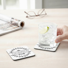 Porta-copo Nome da Família Coroa Floral