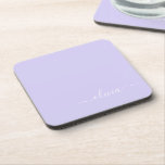 Porta-copo Nome do Monograma da Rapariga de Script Moderno Ro<br><div class="desc">Portas copos De Papel De Nome Do Monograma De Script Simples Roxo Da lavanda. Isso faz a formatura perfeita,  aniversário,  casamento,  chá de panela,  aniversário,  chá de fraldas ou presente de festa de solteira para alguém que ama luxo de vidro e estilos quíticos.</div>