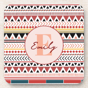 Porta-copo Nome Personalizado Aztec Elegance Quente Padrão Ét