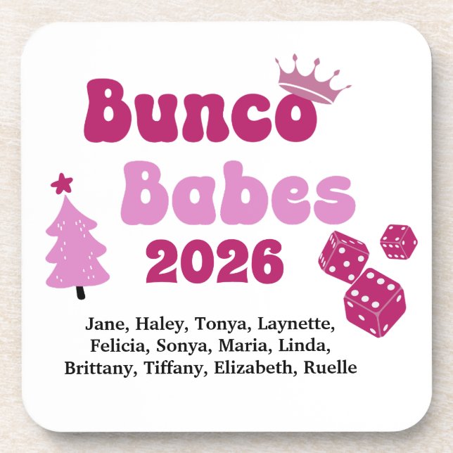 Porta-copo Nome Personalizado Bunco Babes  (Frente)