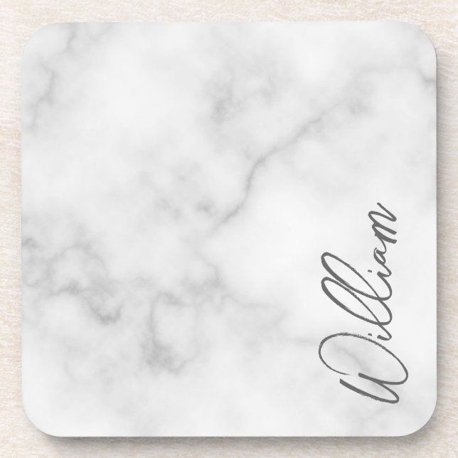 Porta-copo Nome Personalizado do Script Moderno do Marble Bra (Frente)