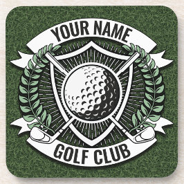 Porta-copo Nome Personalizado Golfer Golf Club Turf Clubhouse