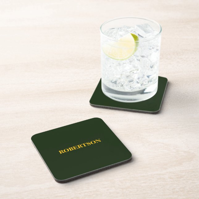 Porta-copo Nome personalizado minimalista verde  (Lado Direito)