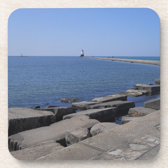 Porta-copo North Pierhead Lighthouse, Ludington, MI (Frente)