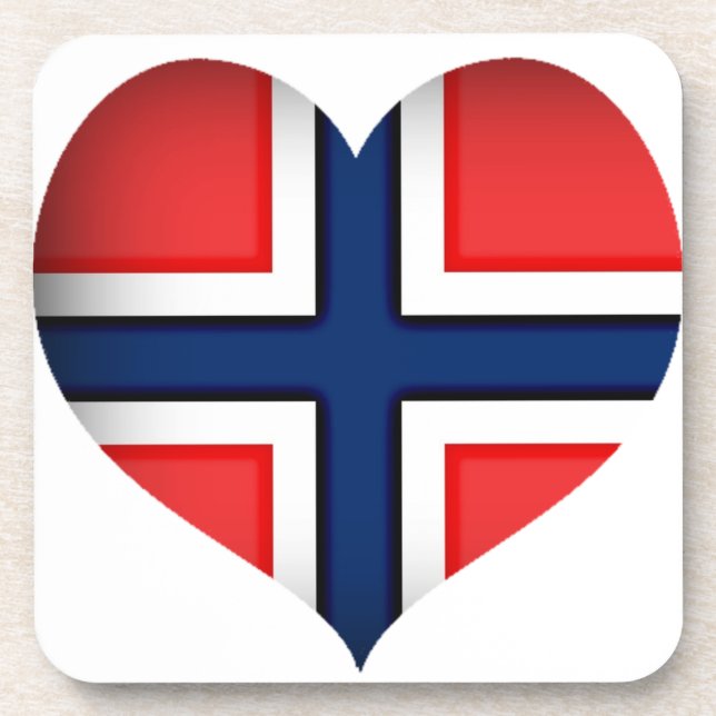 Porta-copo Norway Flag Heart (Frente)