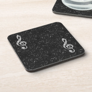 Porta-copo Nota Musical Diamante Espelhado Glitzy Impresso