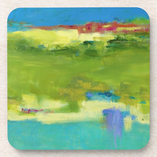 Porta-copo Notas de campo - Arte verde Abstrato (Frente)