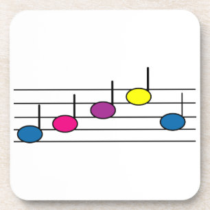 Porta-copo Notas de Música Coloridas