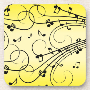Porta-copo Notas de Música do rico Amarelo