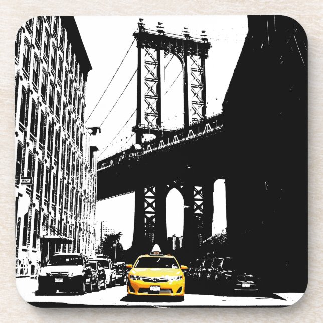 Porta-copo Nova Iorque Nyc Yellow Taxi Pop Art (Frente)