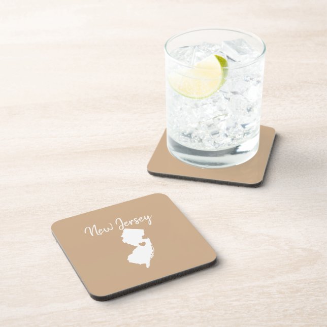 Porta-copo Novo mapa do estado de Jersey ama lar (Lado Direito)