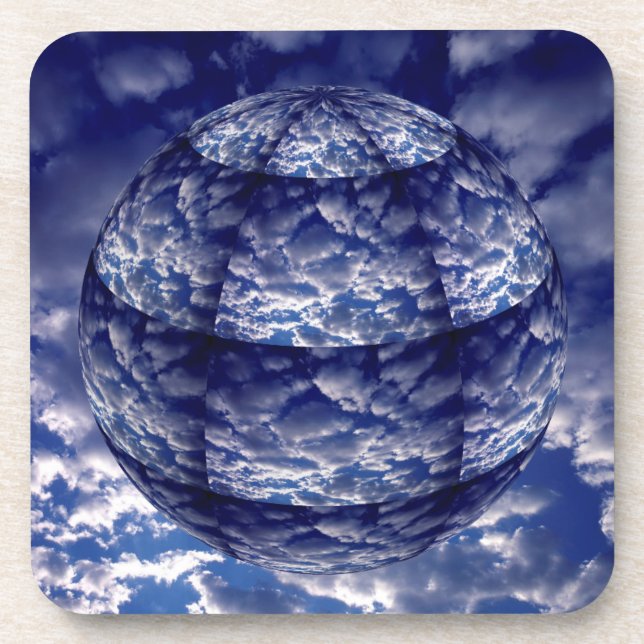 Porta-copo Nuvem abstrata esfera 3D (Frente)