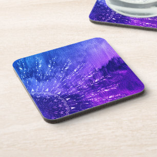 Porta-copo Nuvens de Mandala Roxo Boho Bohemian