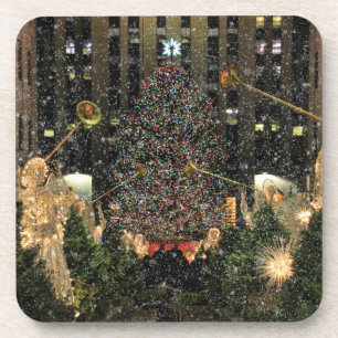 Porta-copo NYC Rockefeller Center Xmas Tree Caindo Neve