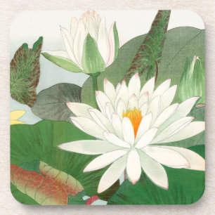 Porta-copo Nymphaea lotus, xilogravura japonesa, 1917
