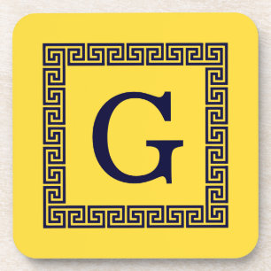 Porta-copo O abacaxi, chave grega #1 dos azuis marinhos