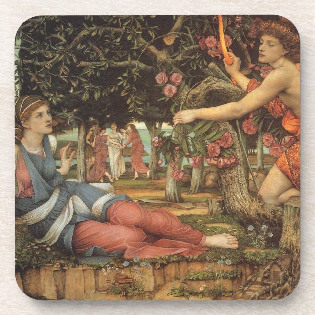 Porta-copo O Amor e a Donzela por John Stanhope (Frente)